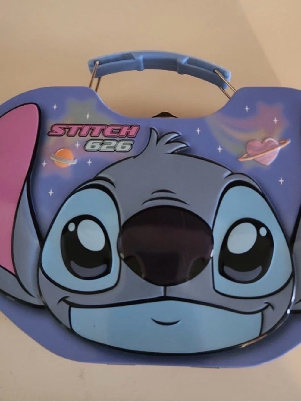 Disney Stitch Face Lunch Tote - Purple and Blue